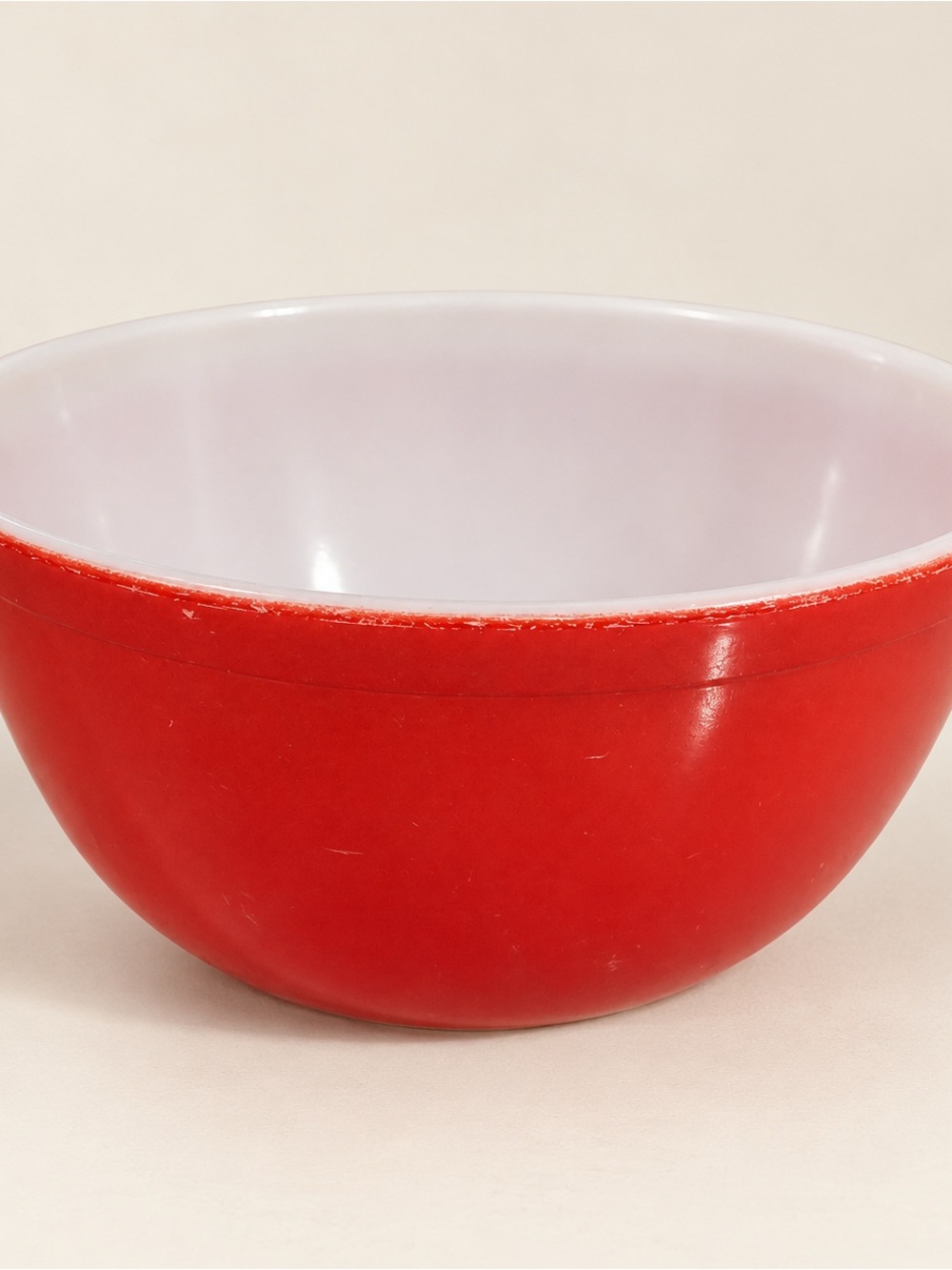 Pyrex Red Mixing Bowl with White Interior